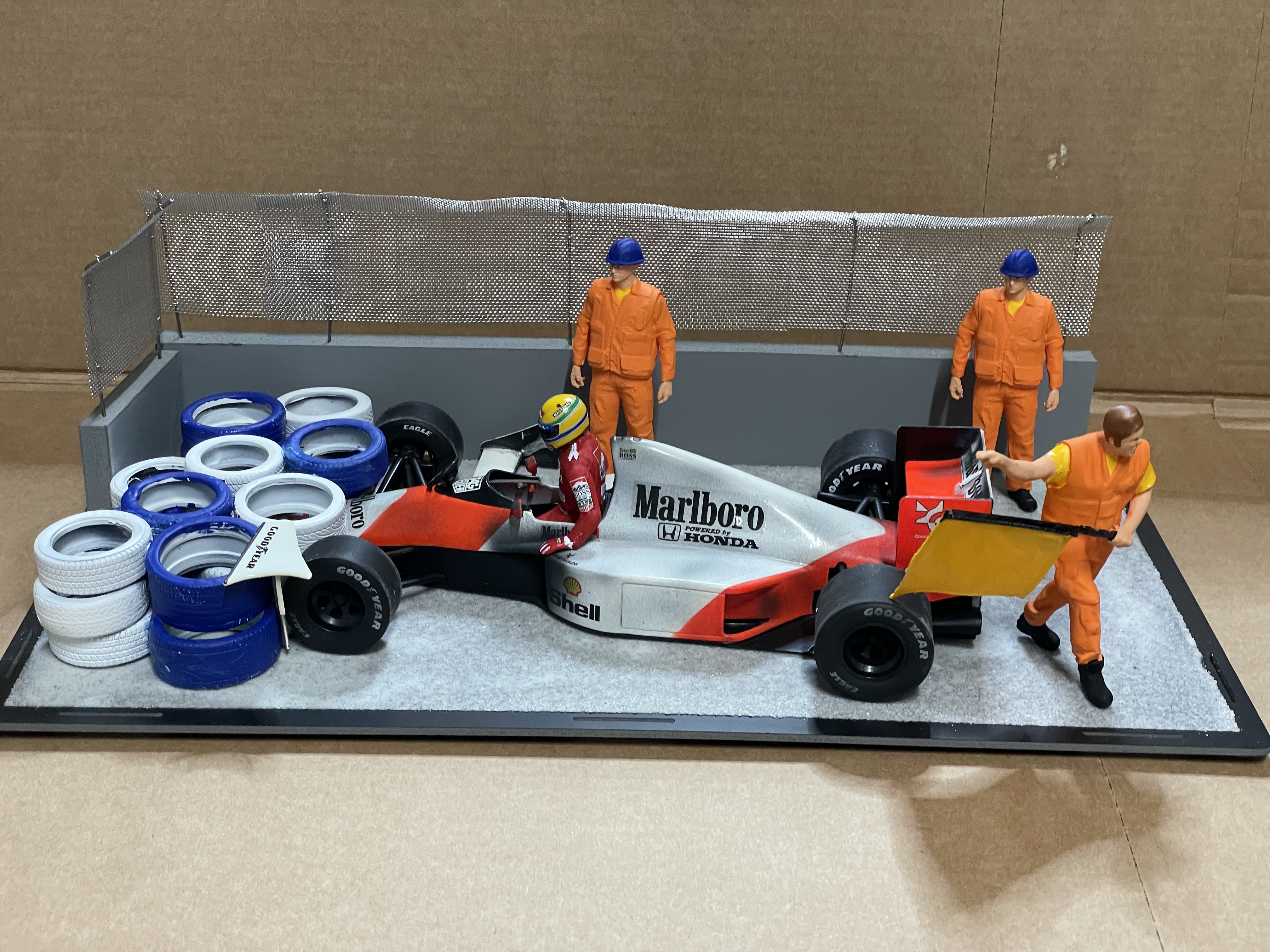 Senna McLaren MP4/5b GP Australien Crash Diorama