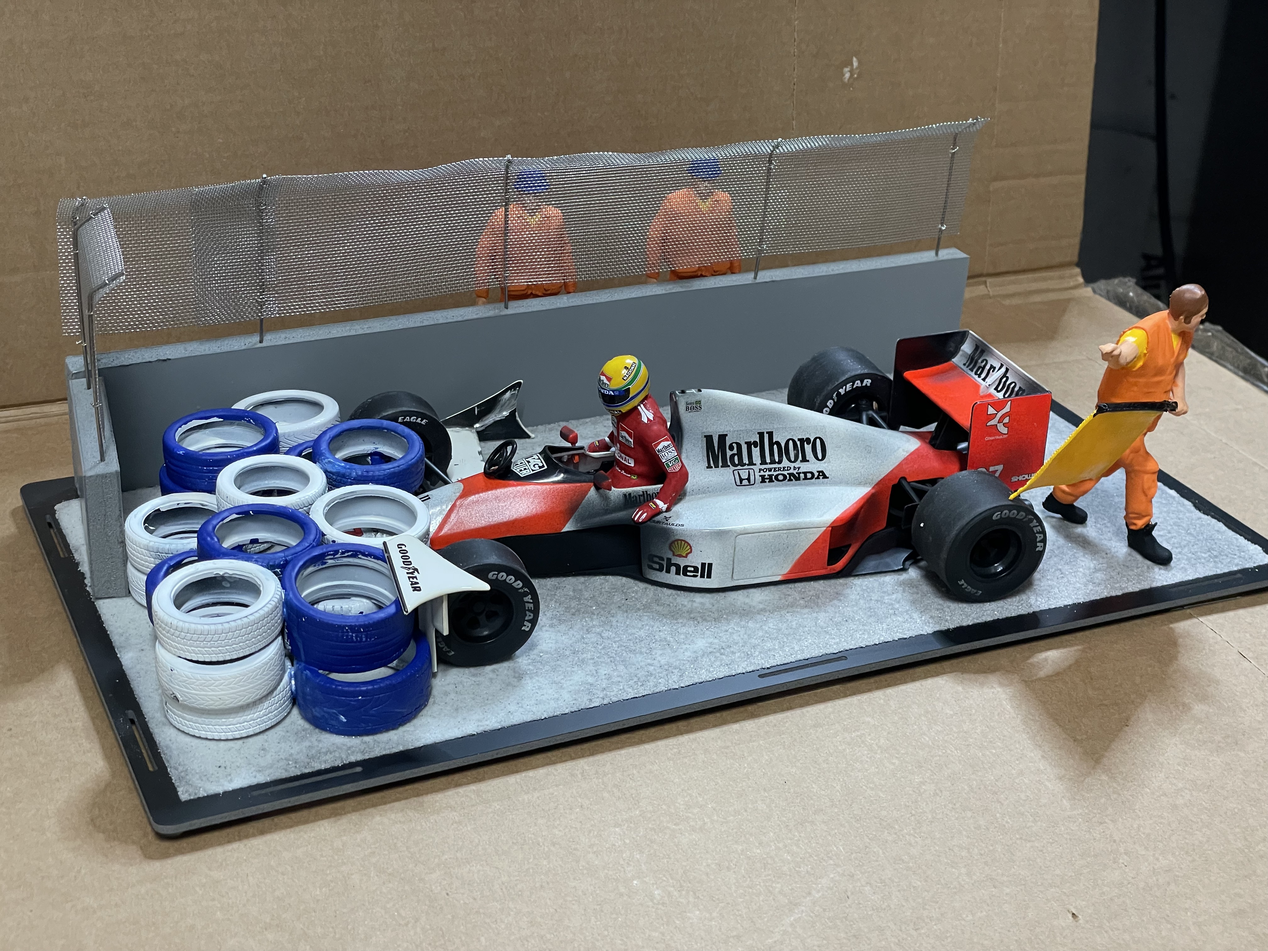 Senna McLaren MP4/5b GP Australien Crash Diorama