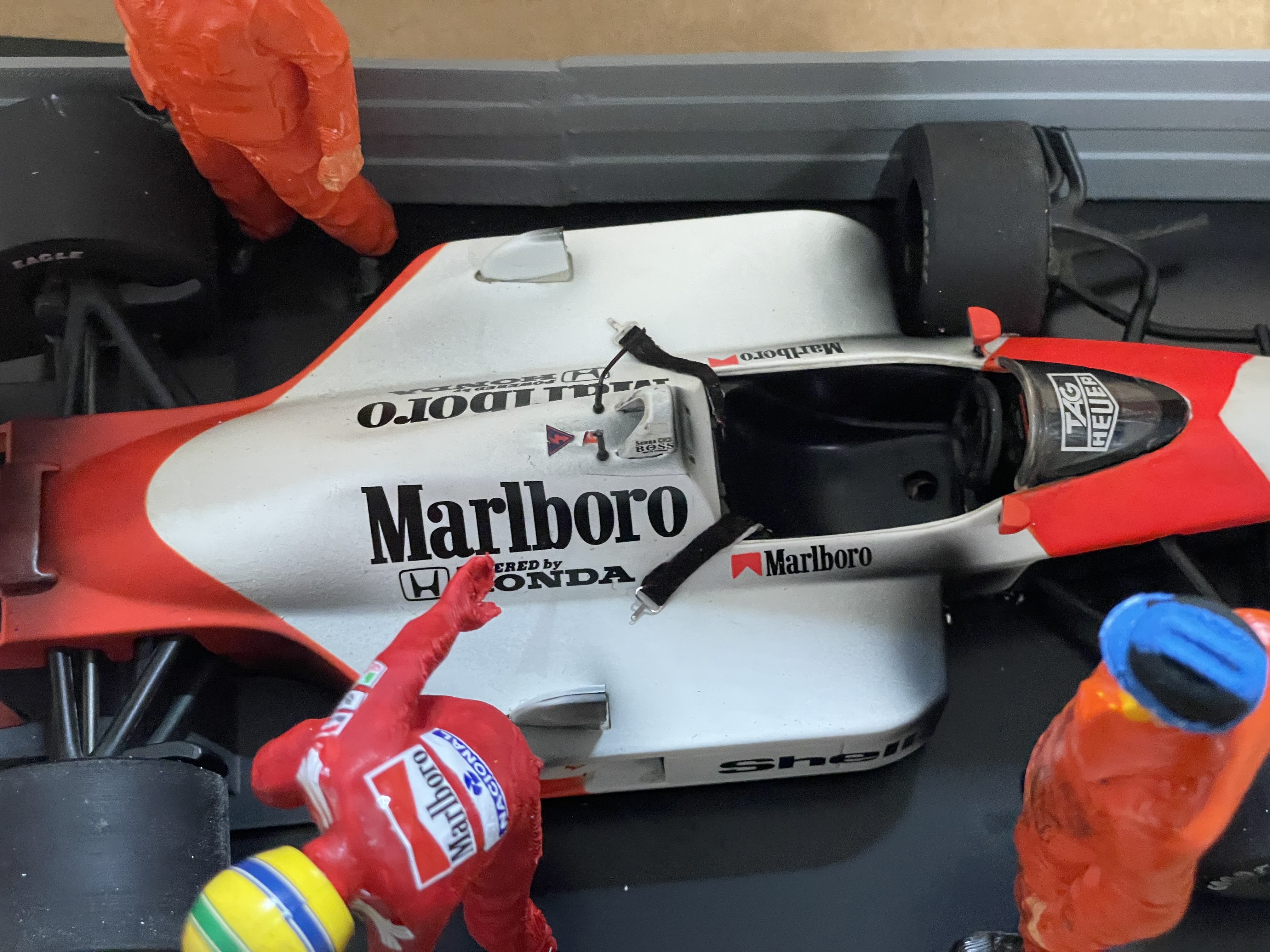 Senna McLaren MP4/4 GP Monaco Crash Diorama